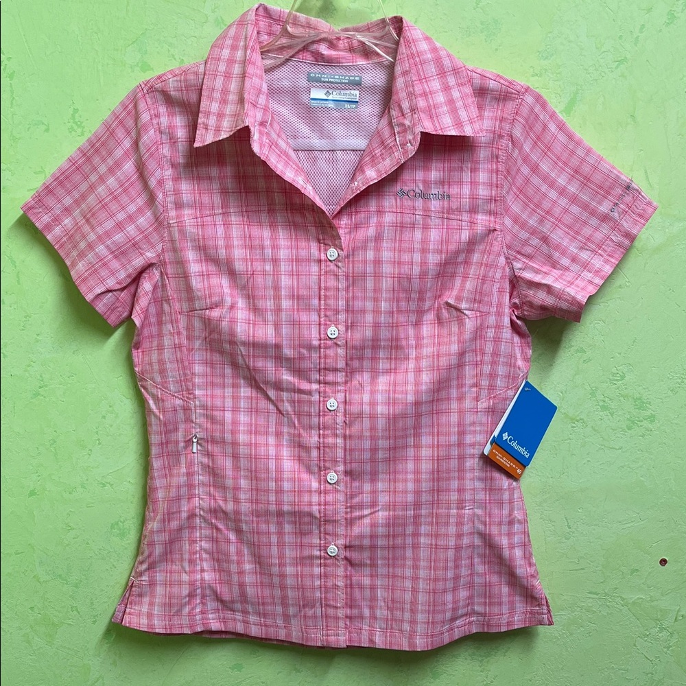 Columbia Meadowgate Plaid Short Sleeve Omni Shade Shirt